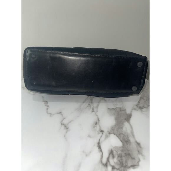 Chanel Black Fabric Quilted Handbag with Silver CC Logo - Picture 4 of 6